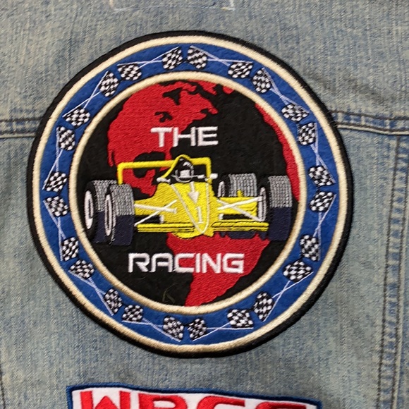 Jean jacket with car racing patches - Picture 3 of 10